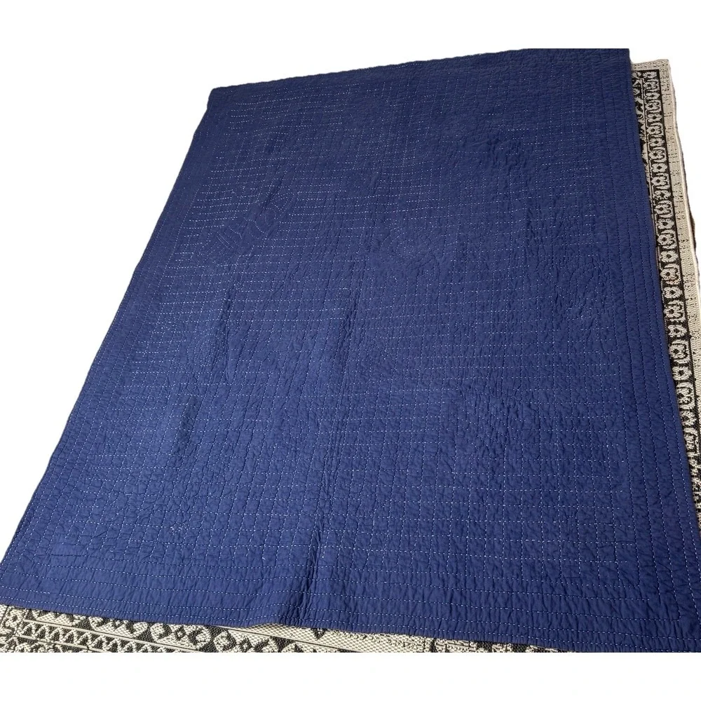 Vintage Space Quilt Twin Size 82x61.5 Rocket‎ Planet Solar System Kids Blanket
